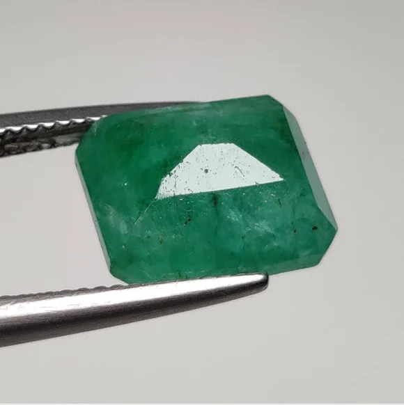 6.44 Ct Natural Green Emerald Emerald Cut - Picture 2 of 2